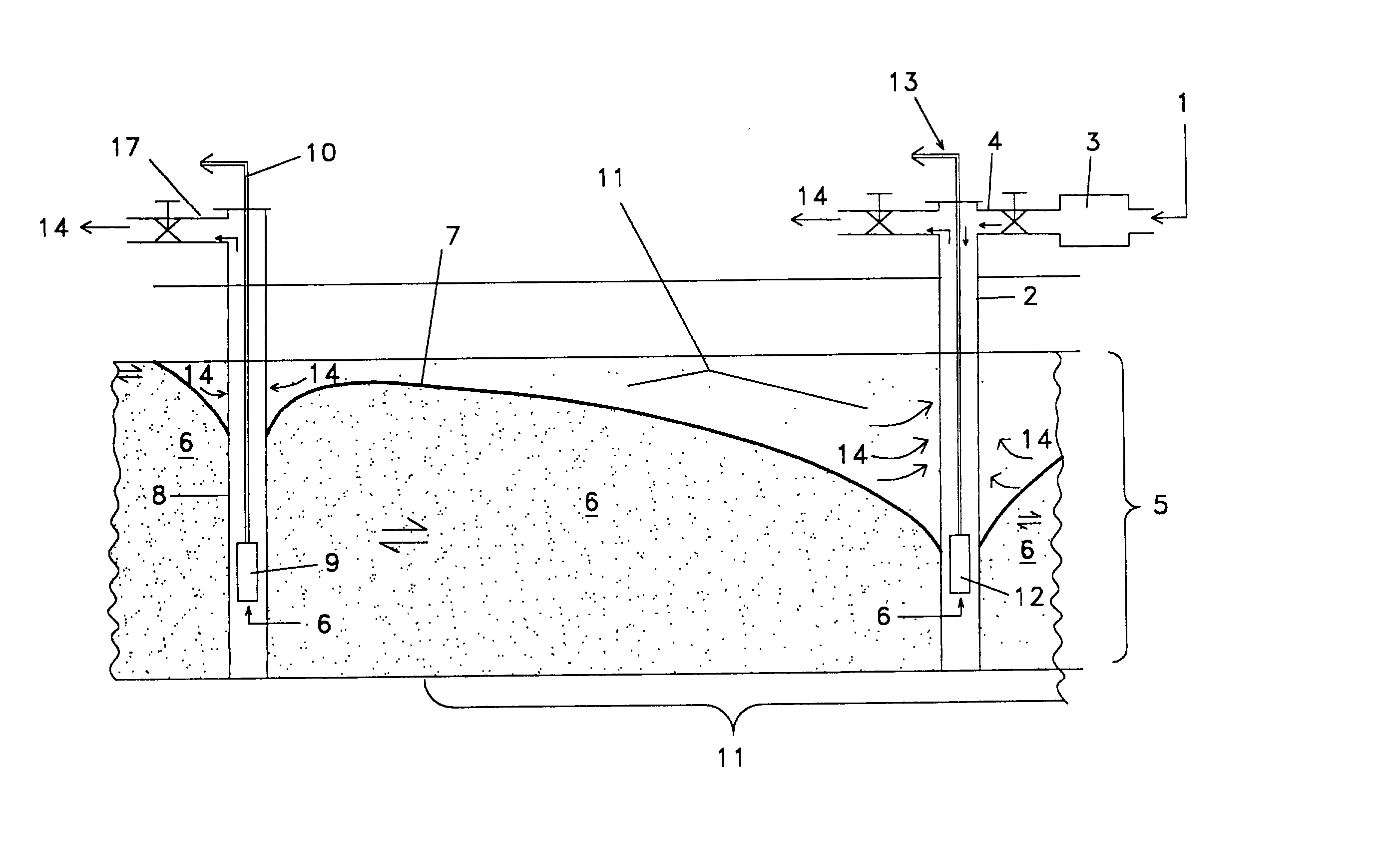 System for displacement of water in coalbed gas reservoirs