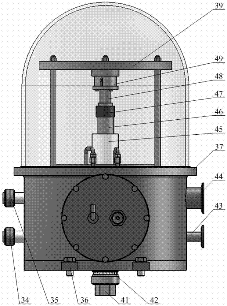 Contact thermal resistance measuring device capable of adjusting loading force and temperature within wide range