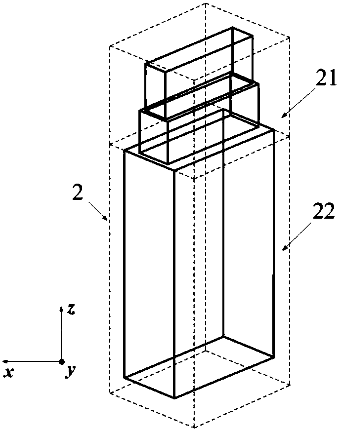 Fin line type orthogonal-mode coupler based on double-ridge step structure