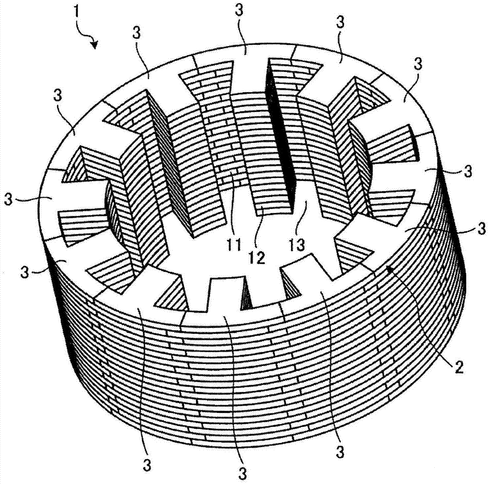 Stator core, split core block, stator manufacturing method and rotary electric machine