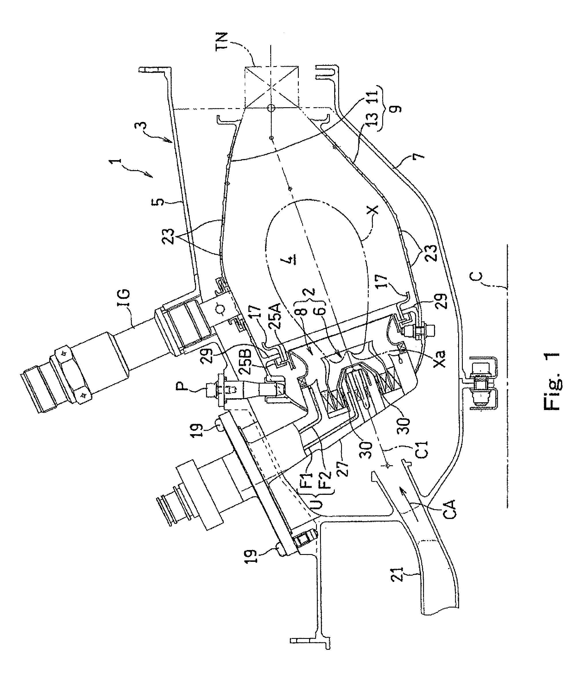 Fuel injector with radial and axial air inflow