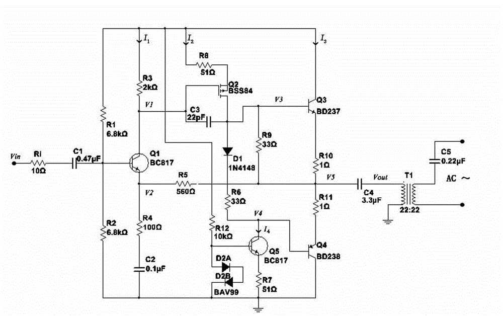 Current limiting power amplification driving circuit for power line carrier communication