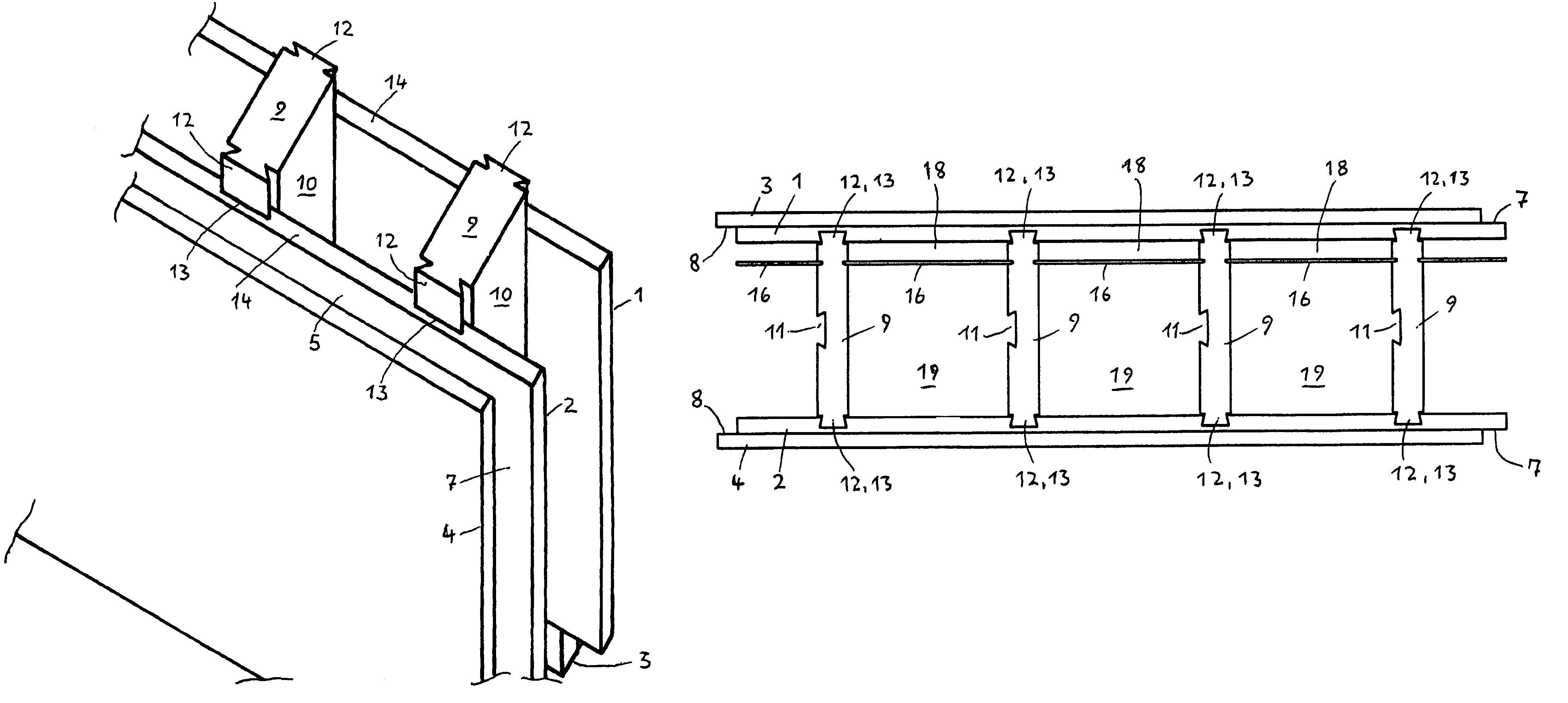 Wooden building element for constructing the walls of a building