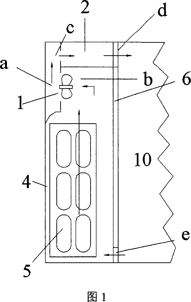 Circulation air path of air cooling type refrigerator