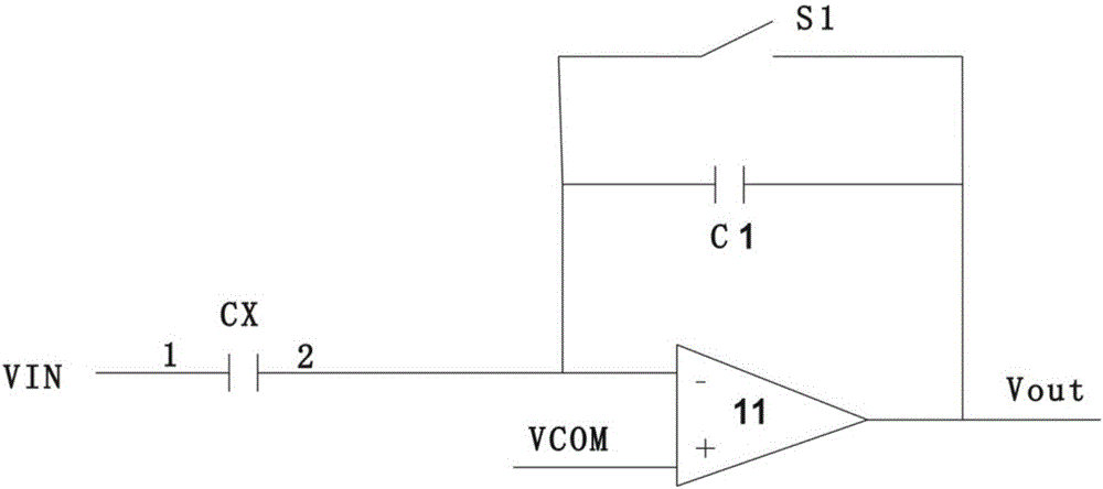 A mutual capacitance detection circuit