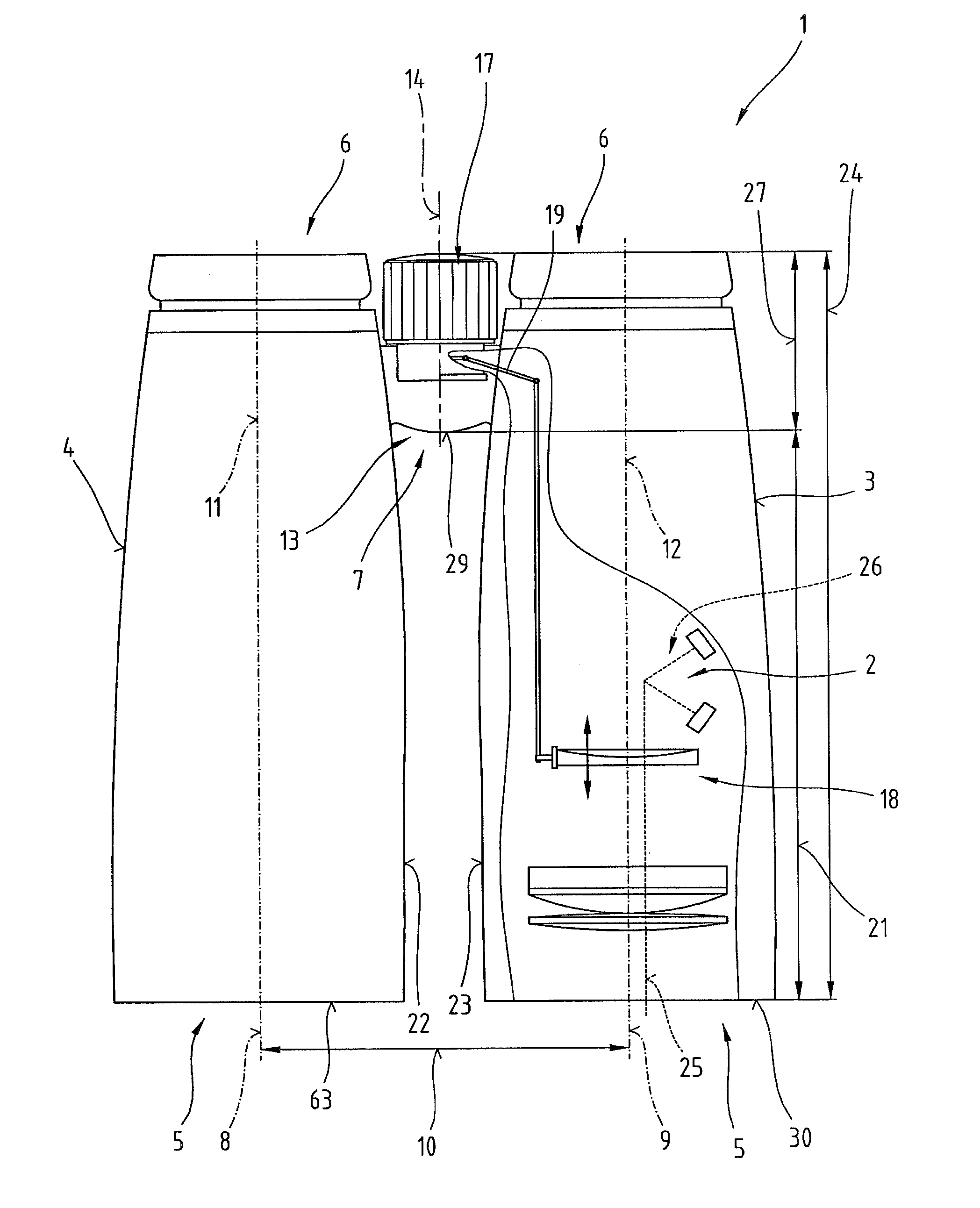 Observation device with range finder