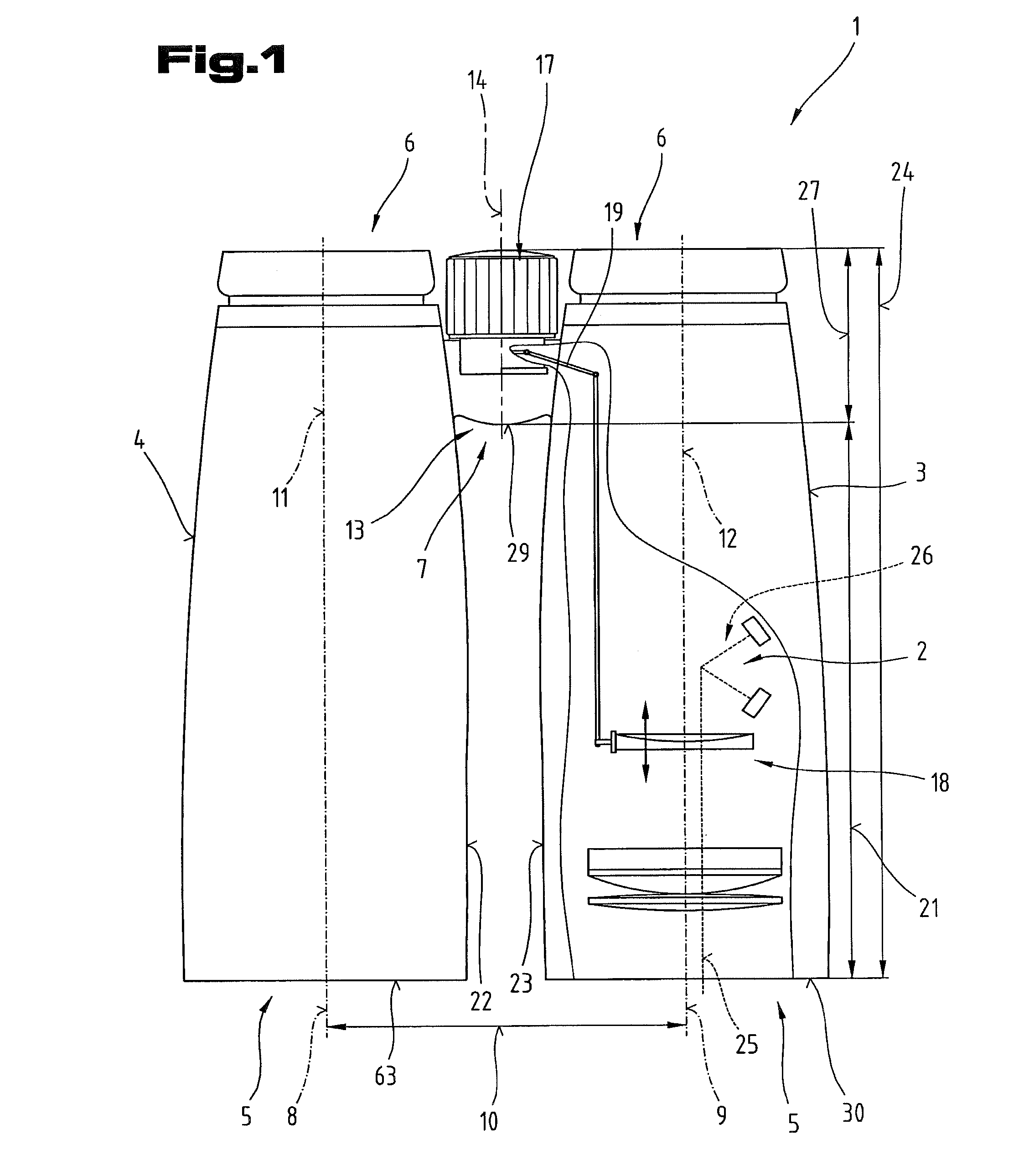 Observation device with range finder