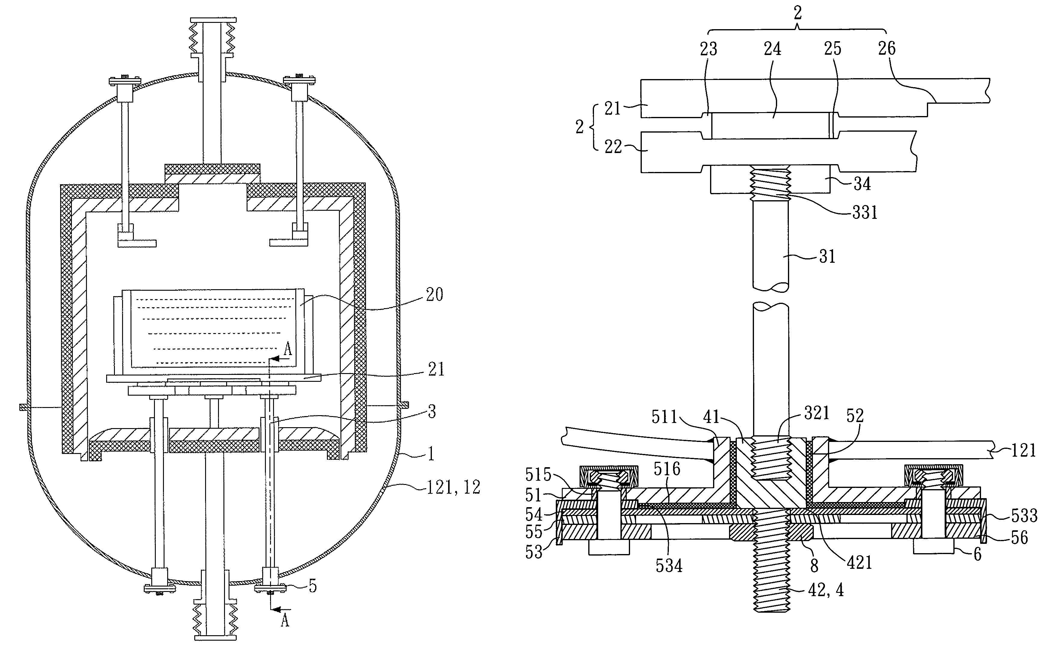 Supporting table having heaters inside crystal-growing furnace