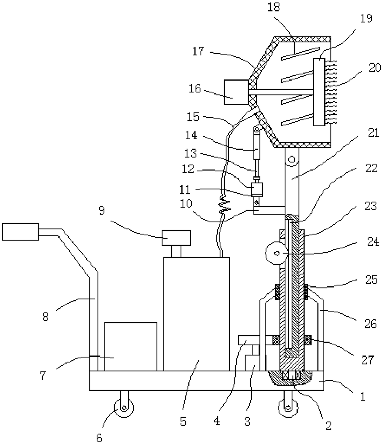 Environment-friendly dust-removal device used in electromechanical engineering workshop