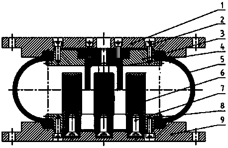 A pillow-shaped low-frequency airbag vibration isolator and its installation method