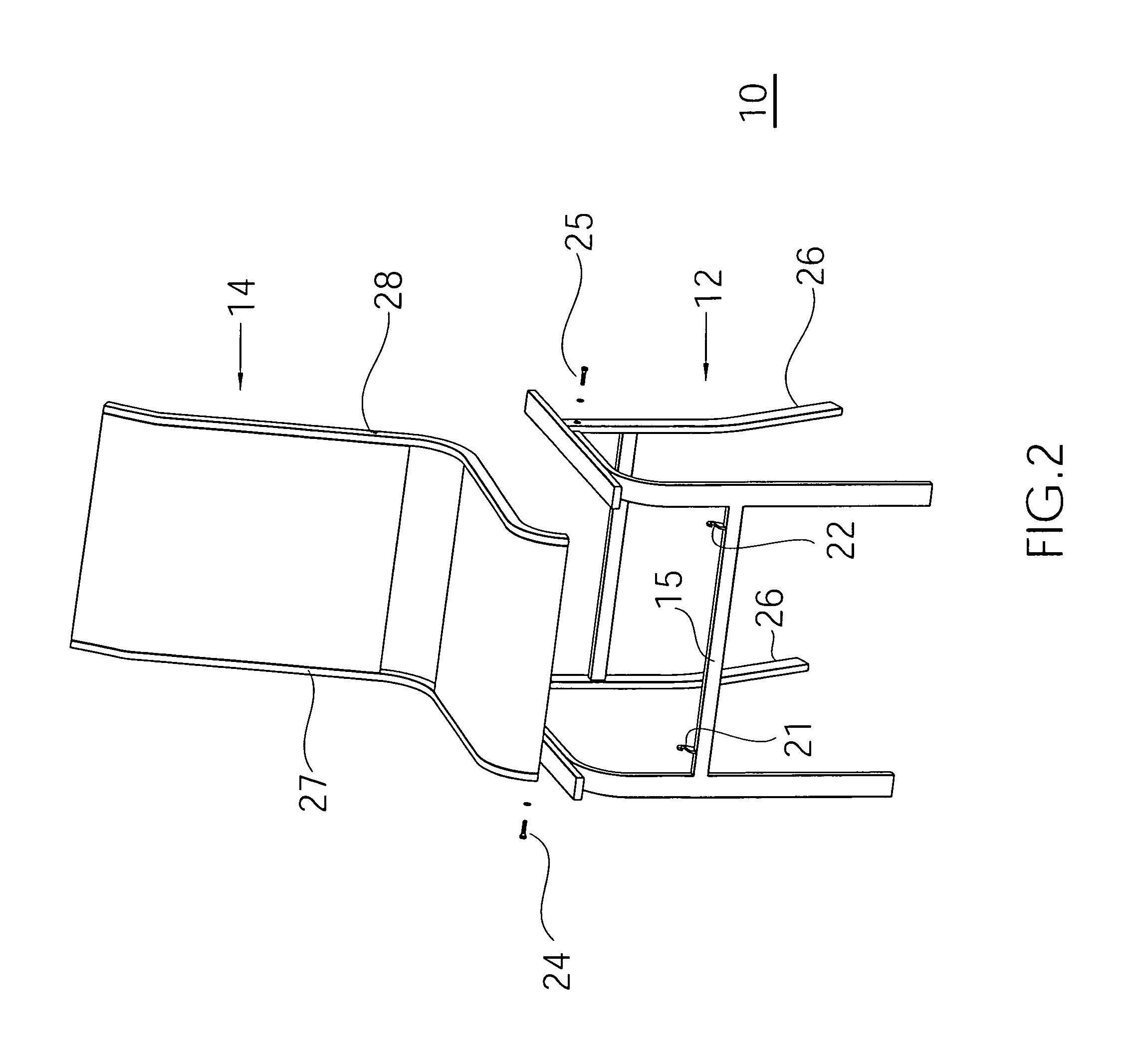 Hook attachment sling chair