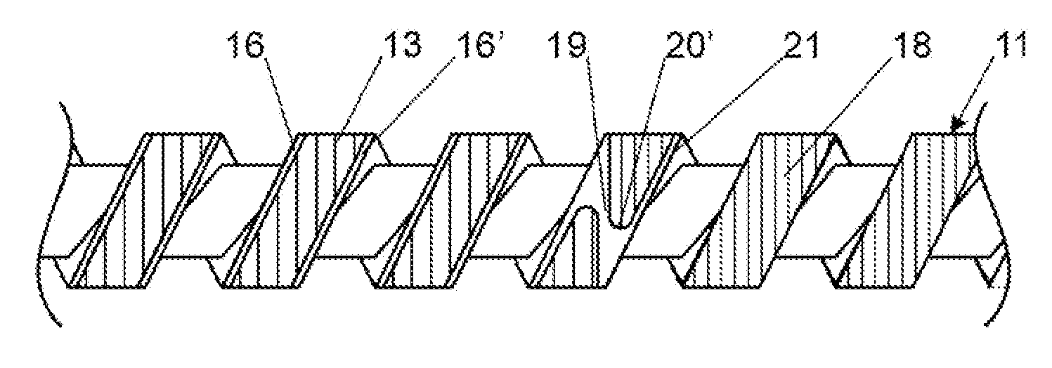 Process for production of a screw for an extruder, and screw