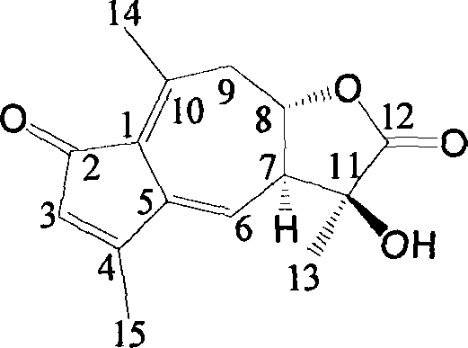 Sesquiterplactone in dandelion and its use of resisting Gram's positive bacteria