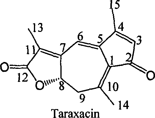 Sesquiterplactone in dandelion and its use of resisting Gram's positive bacteria