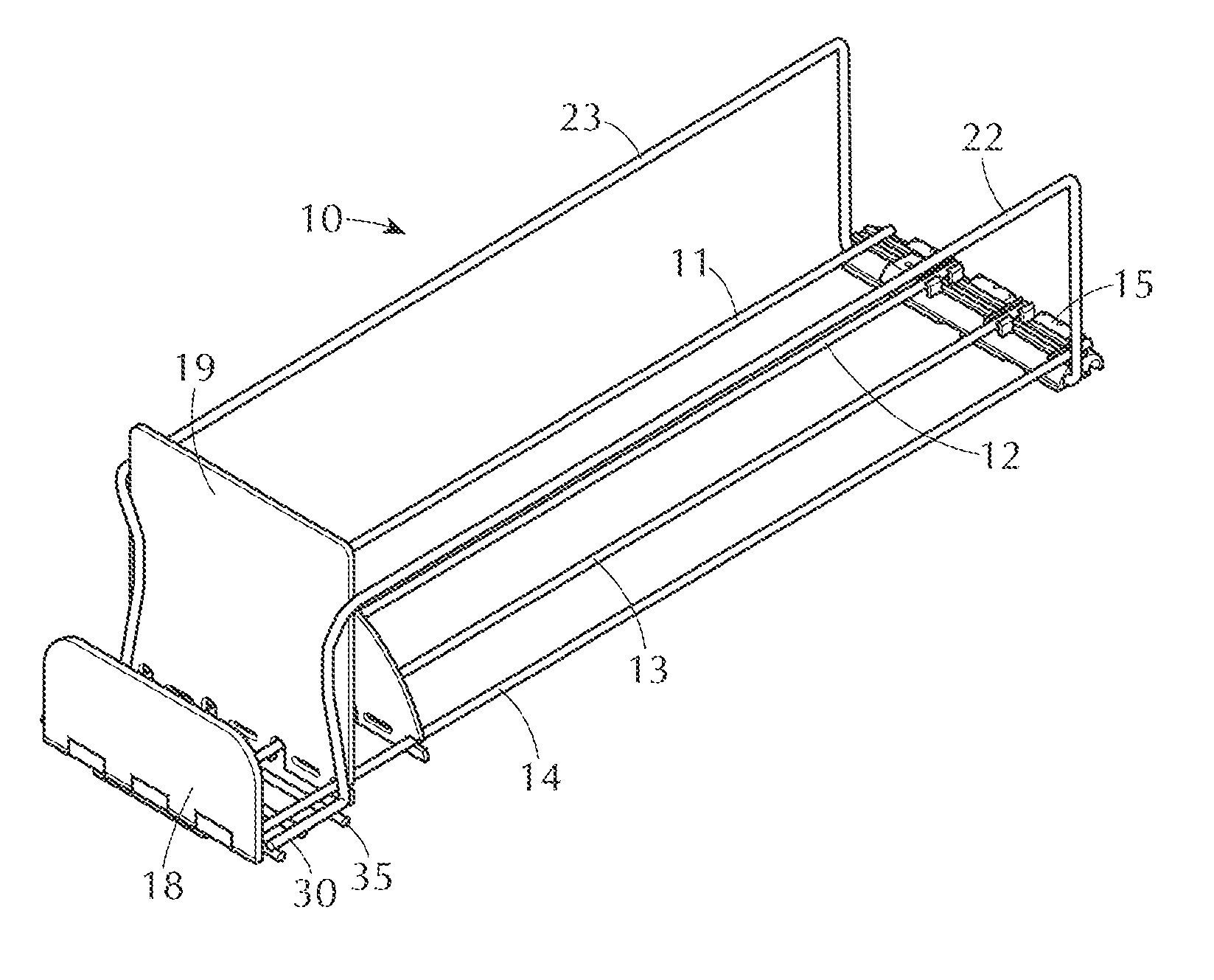 Product display tray with pull through feature