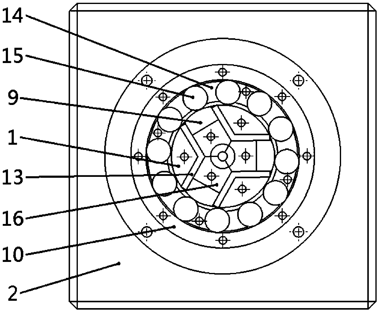 Rotary forging heat pipe reducing die head