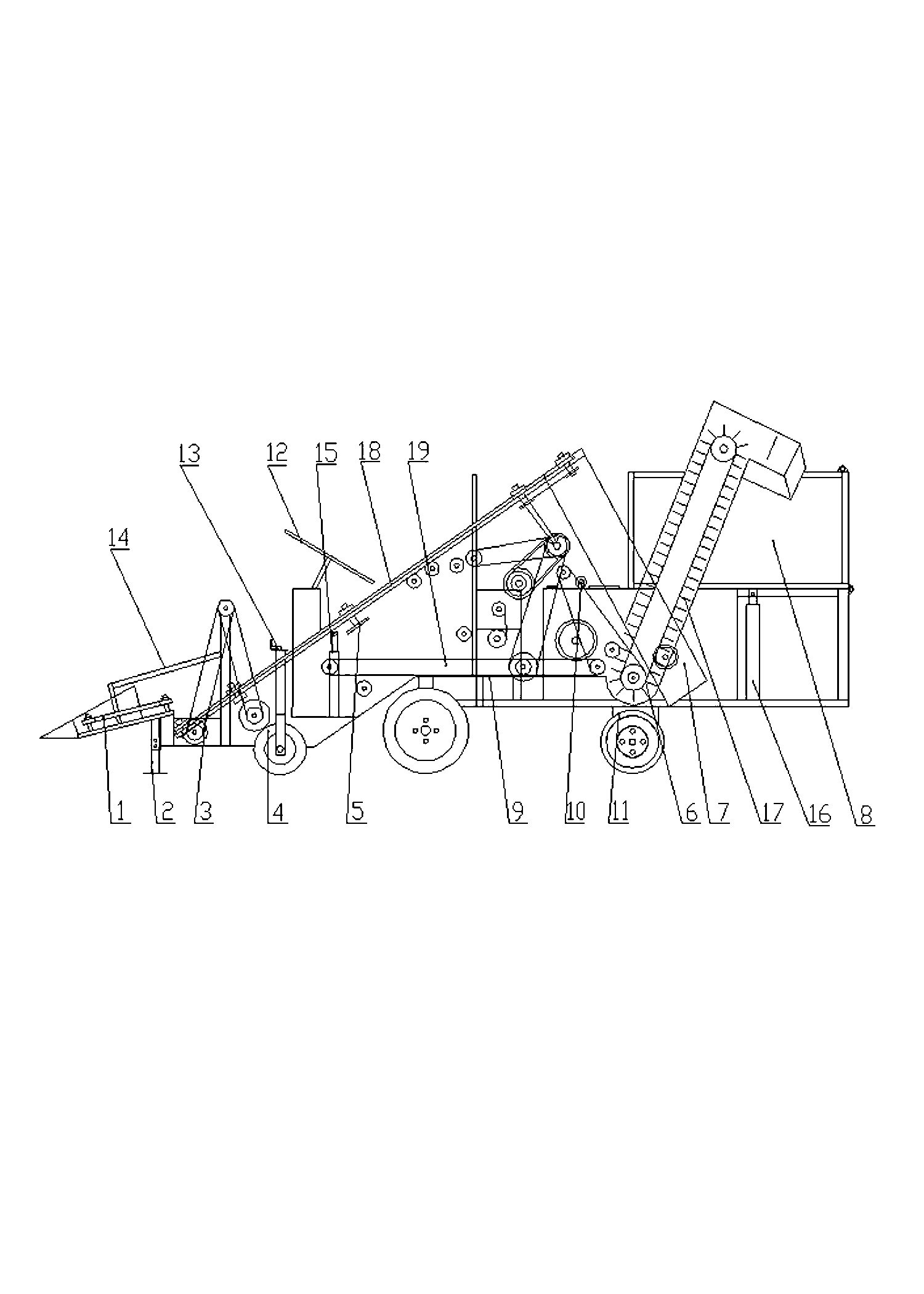 Combine-harvester for garlic and carrot