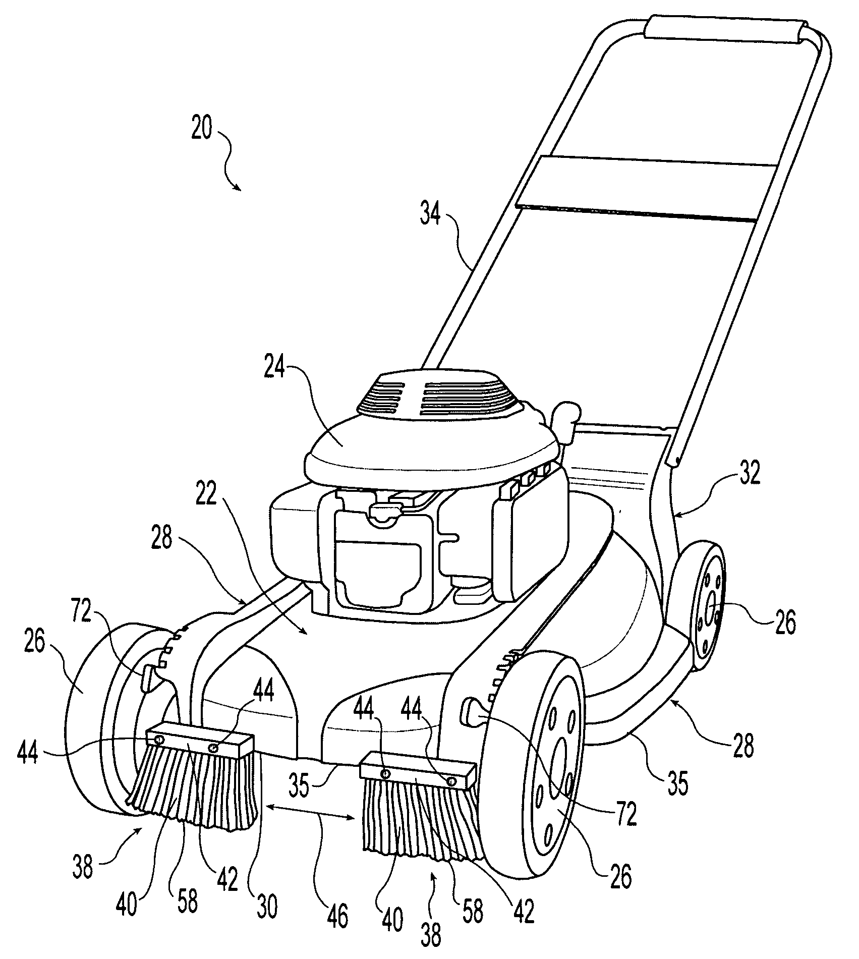 Lawnmower with projections for lifting grass and method of cutting grass