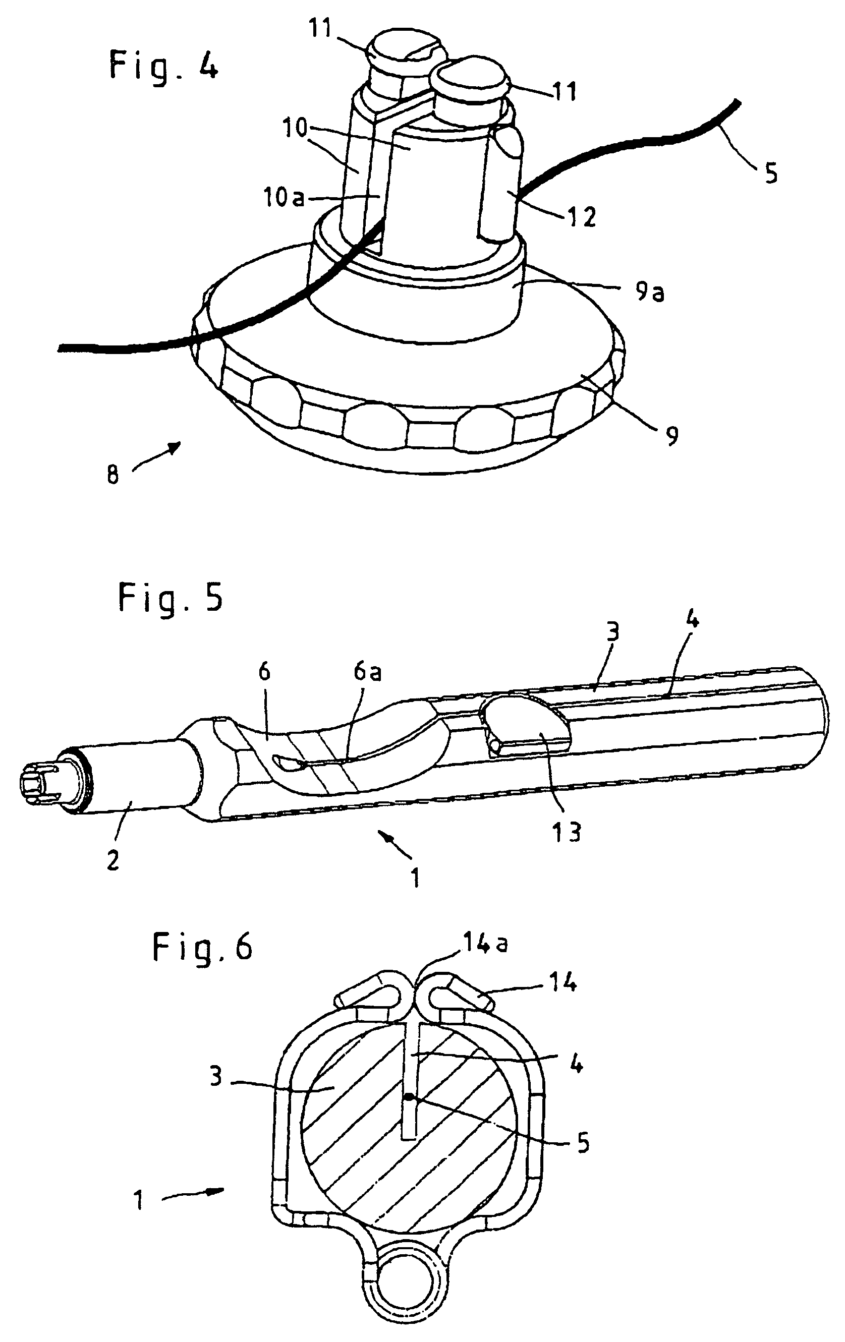 Device for guiding surgical sewing material to a needle