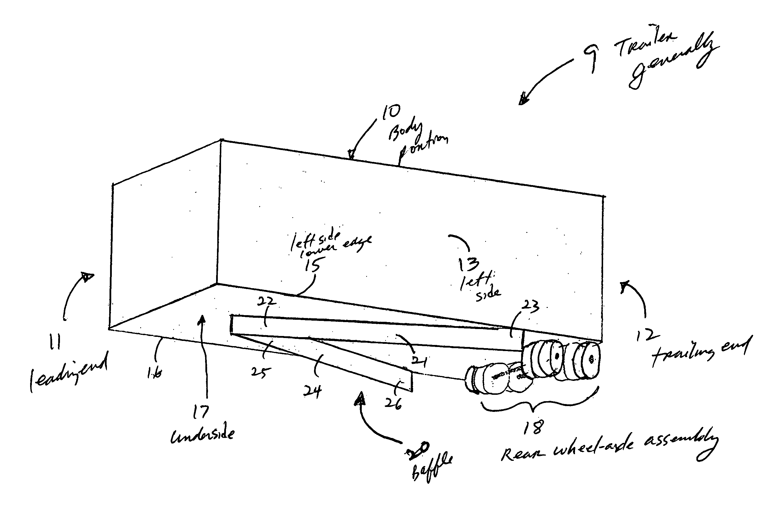 Aerodynamic drag reduction apparatus for wheeled vehicles in ground effect