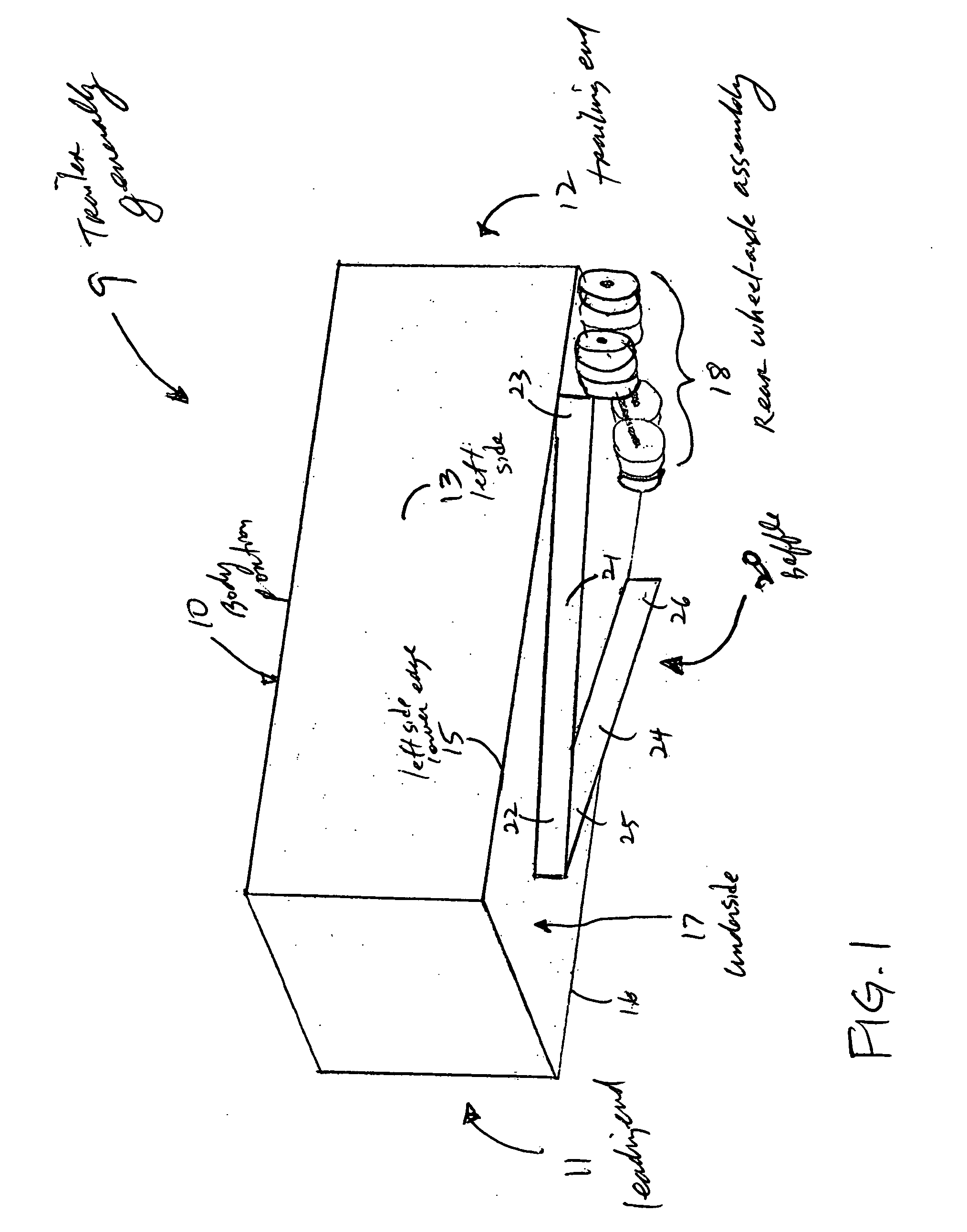 Aerodynamic drag reduction apparatus for wheeled vehicles in ground effect