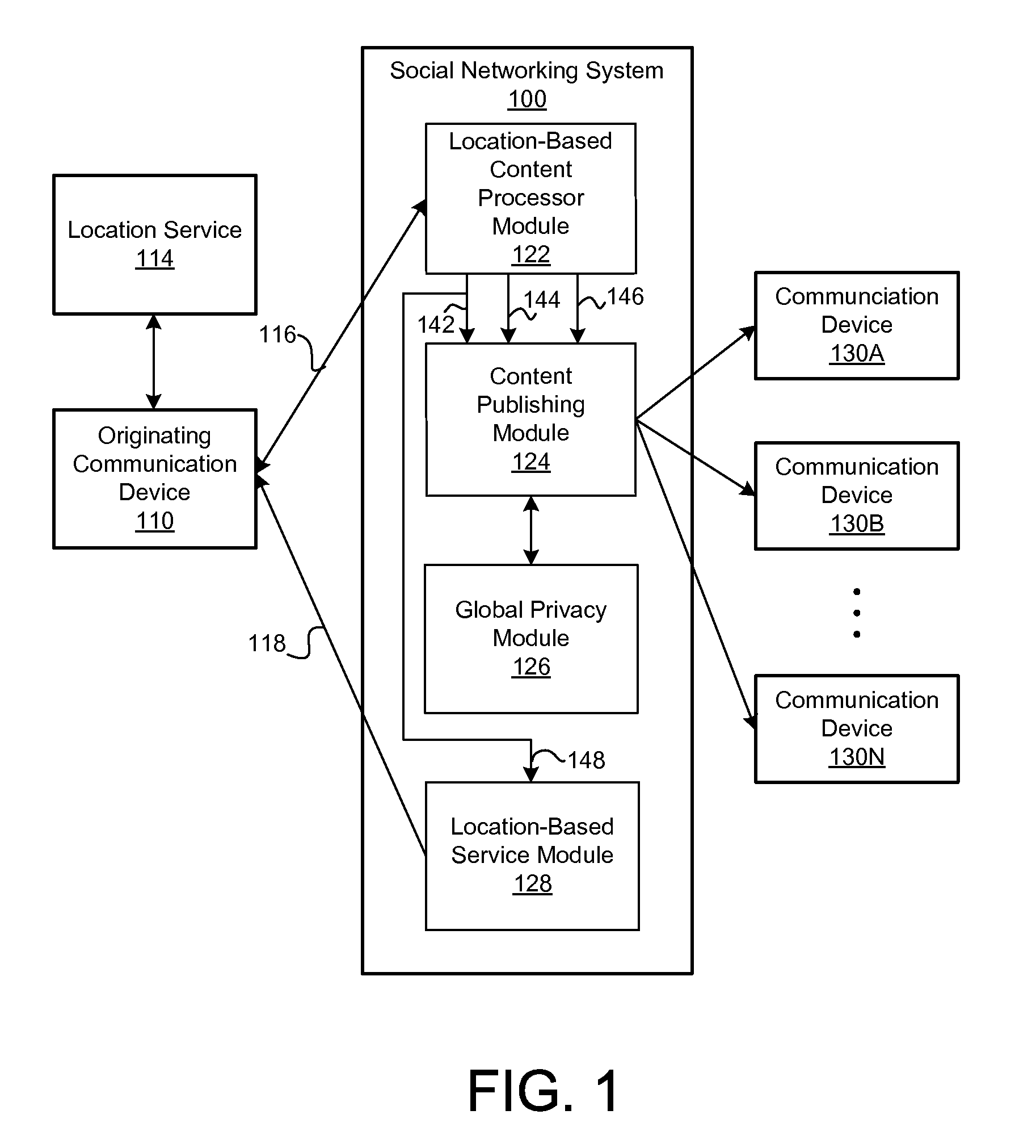 Sharing of location-based content item in social networking service