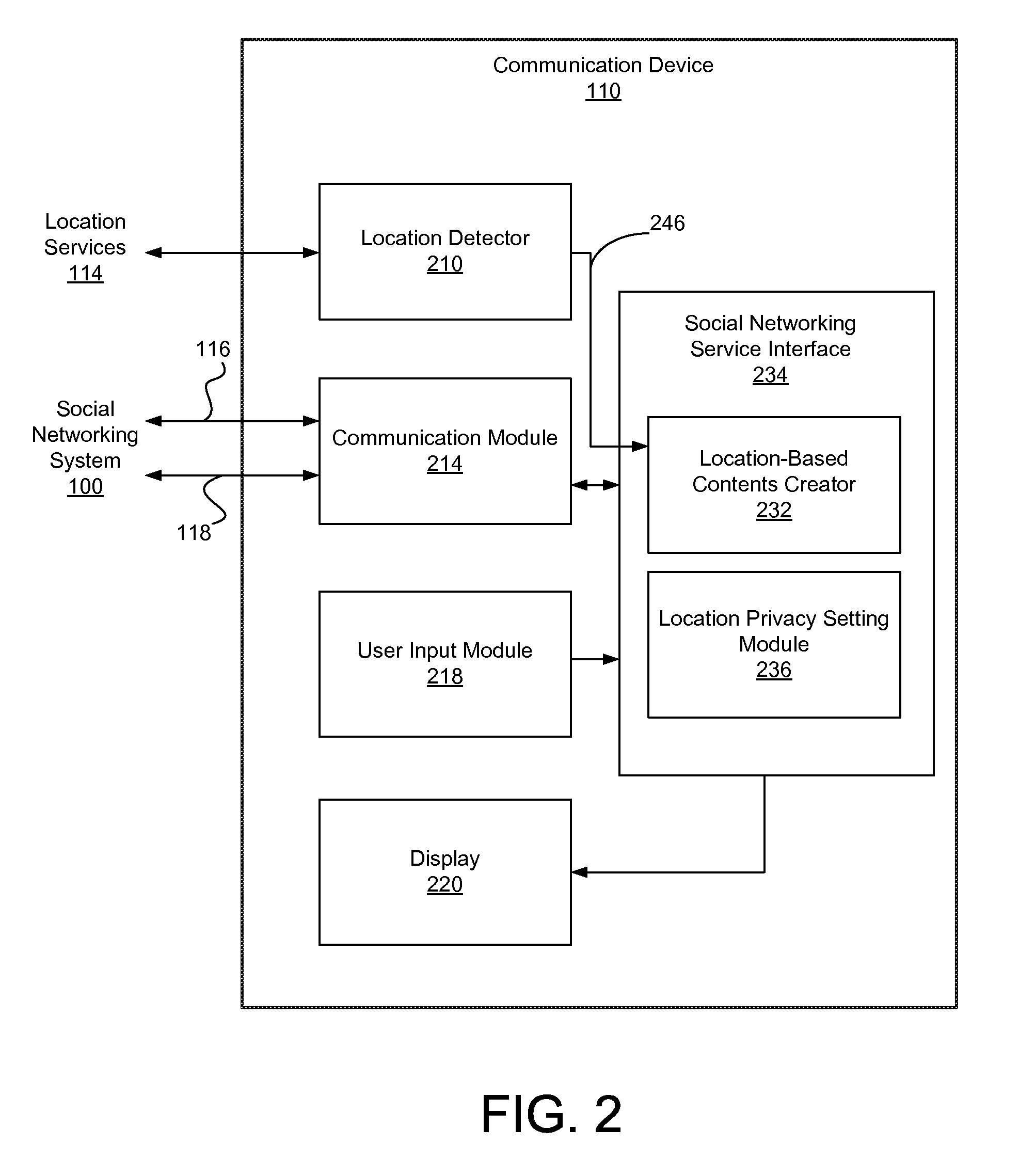 Sharing of location-based content item in social networking service