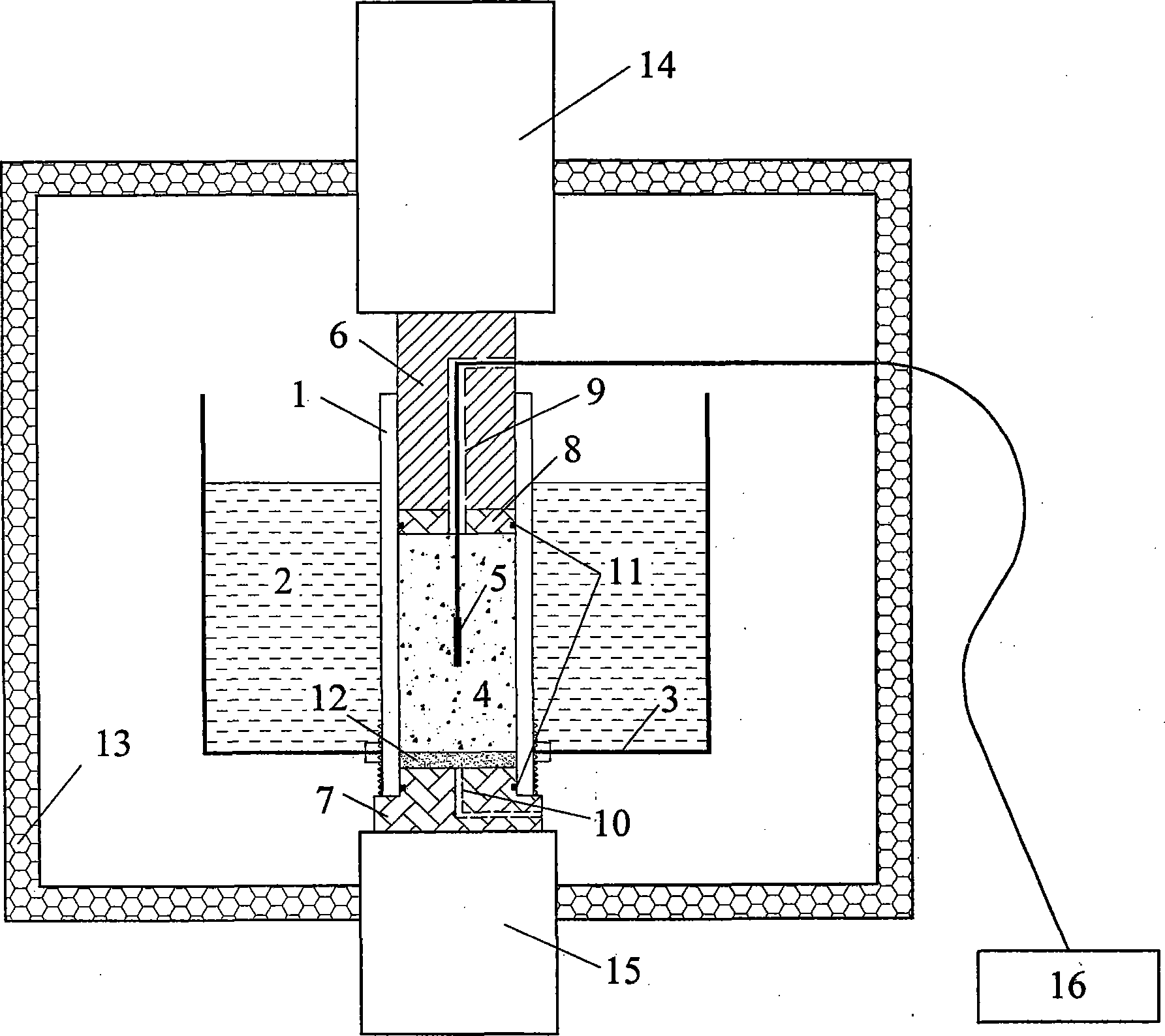 High-pressure soil freezing temperature test device