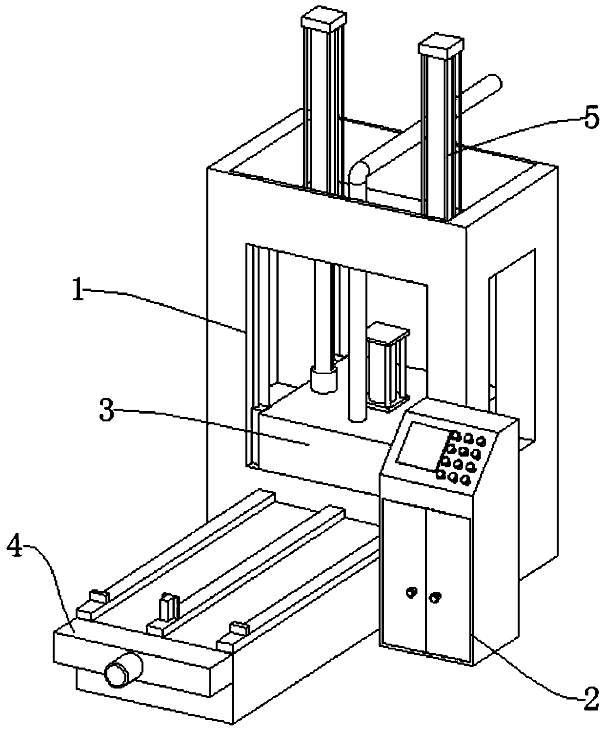 Mold pressing forming device used for producing base of power distribution cabinet and using method thereof