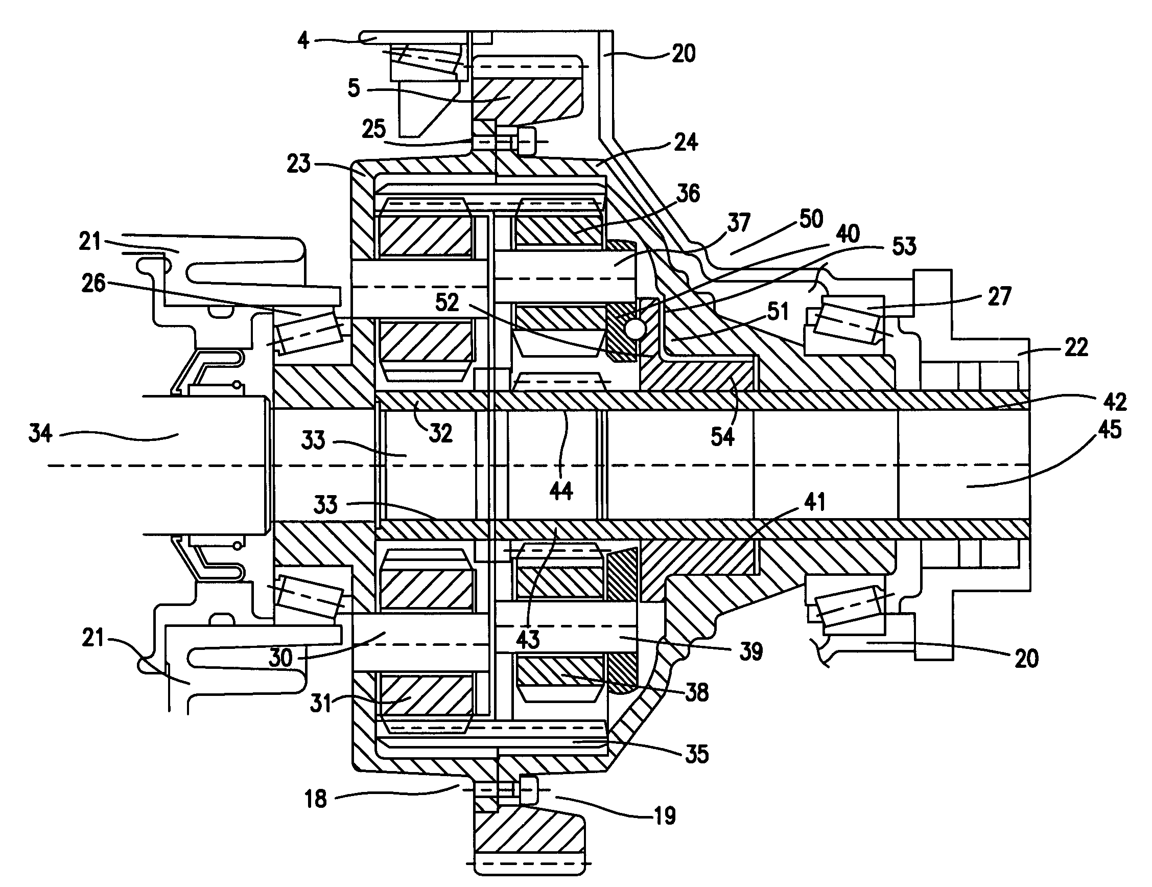 Axle drive block with a differential lock