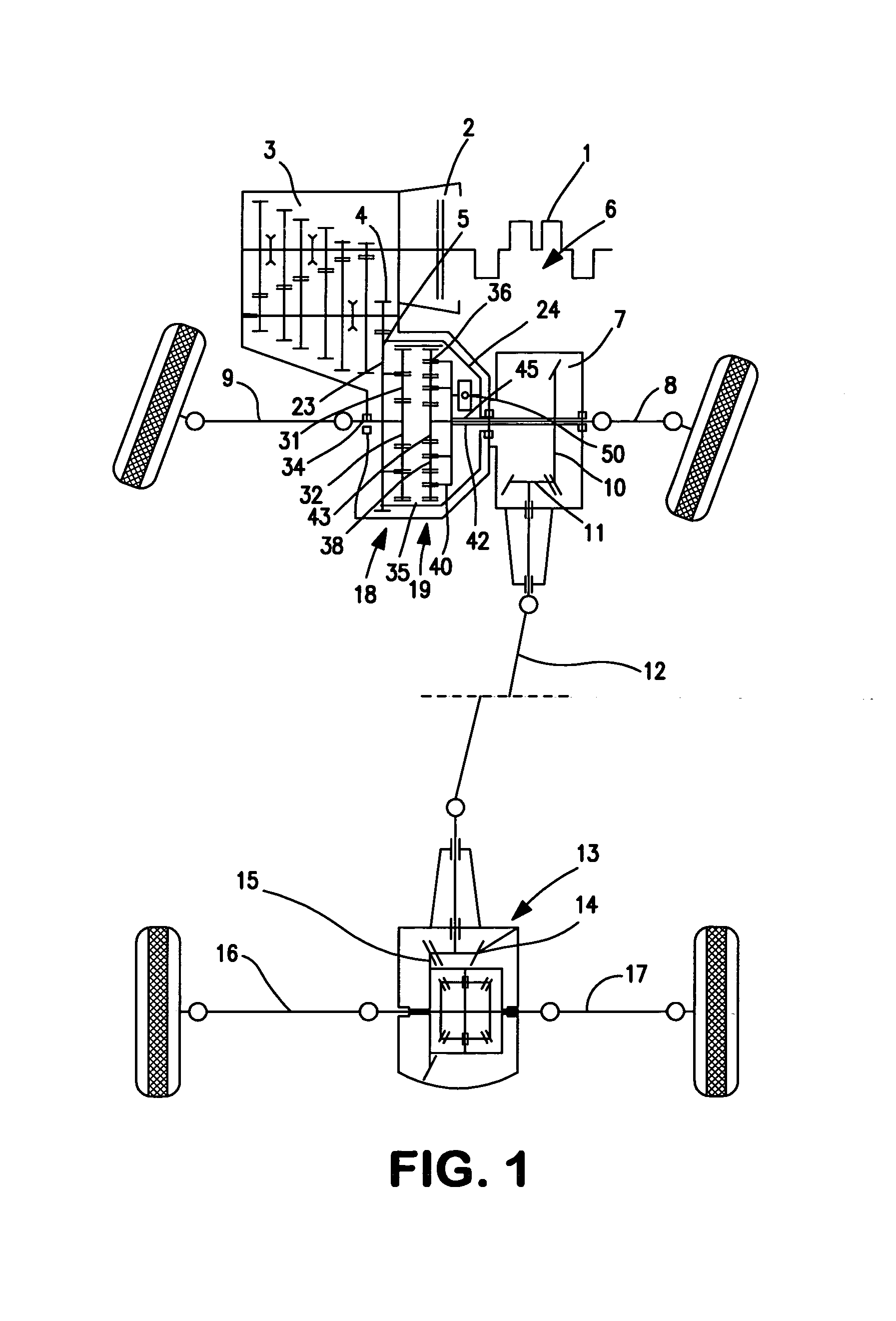 Axle drive block with a differential lock