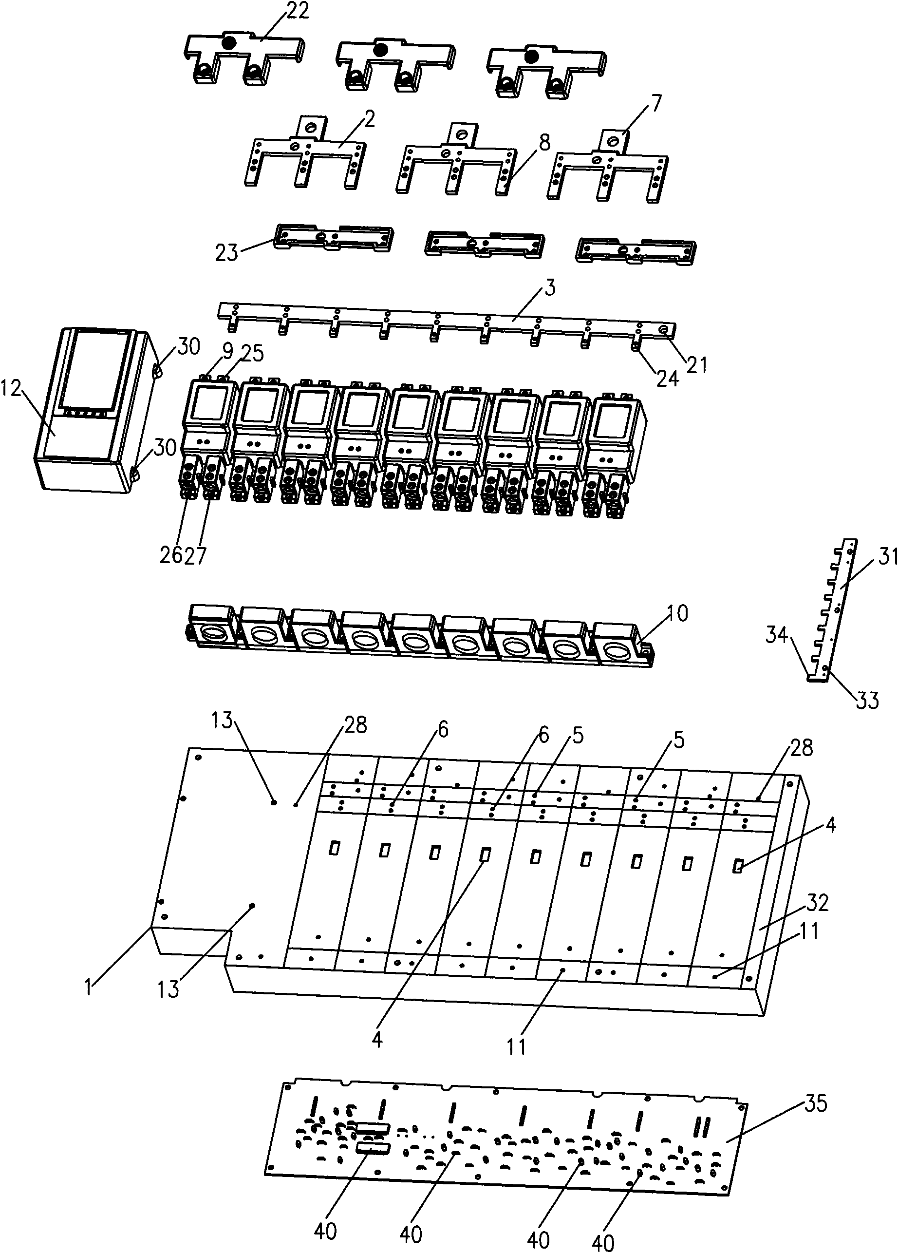 Structure of electric energy metering assembly