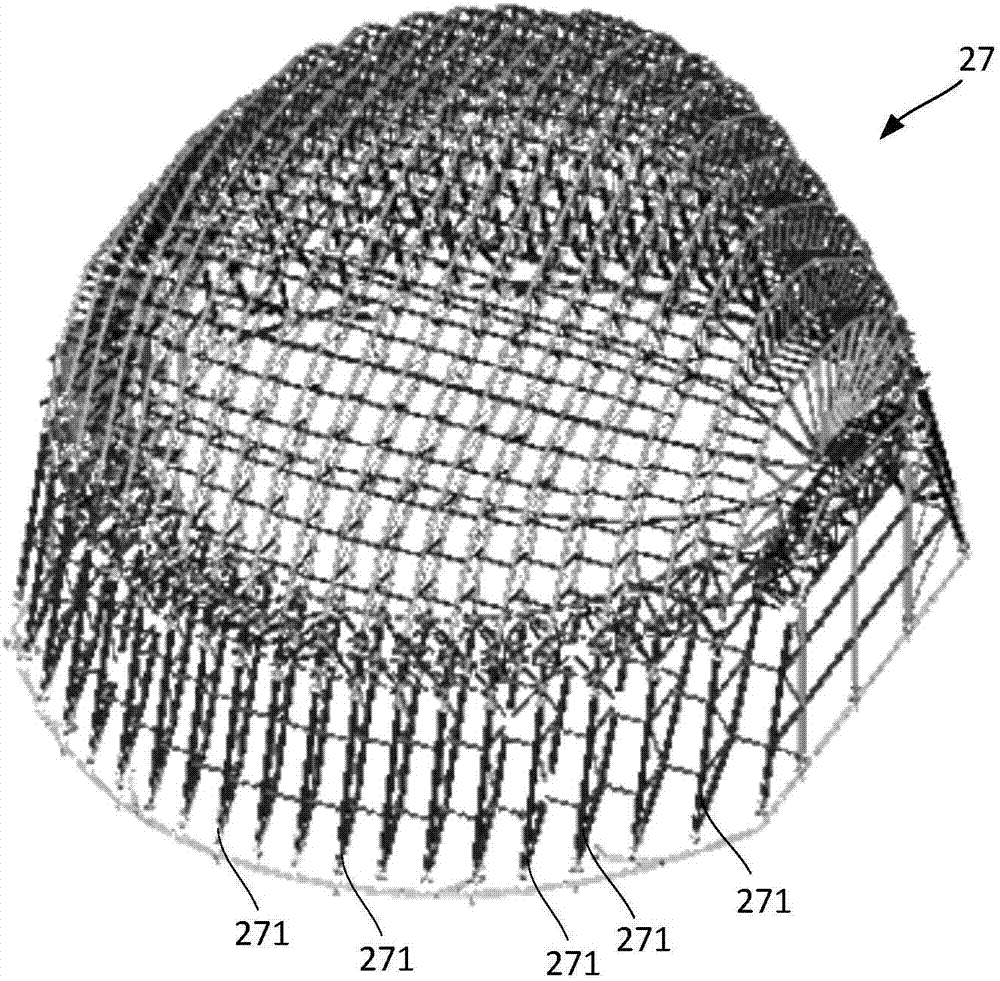 Construction method of large-span thin wall planar arch truss based on stiffened ring beam