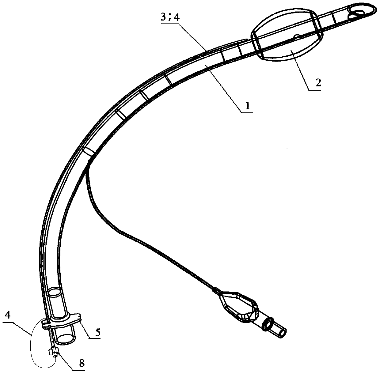 Tracheal cannula with suction on airbag