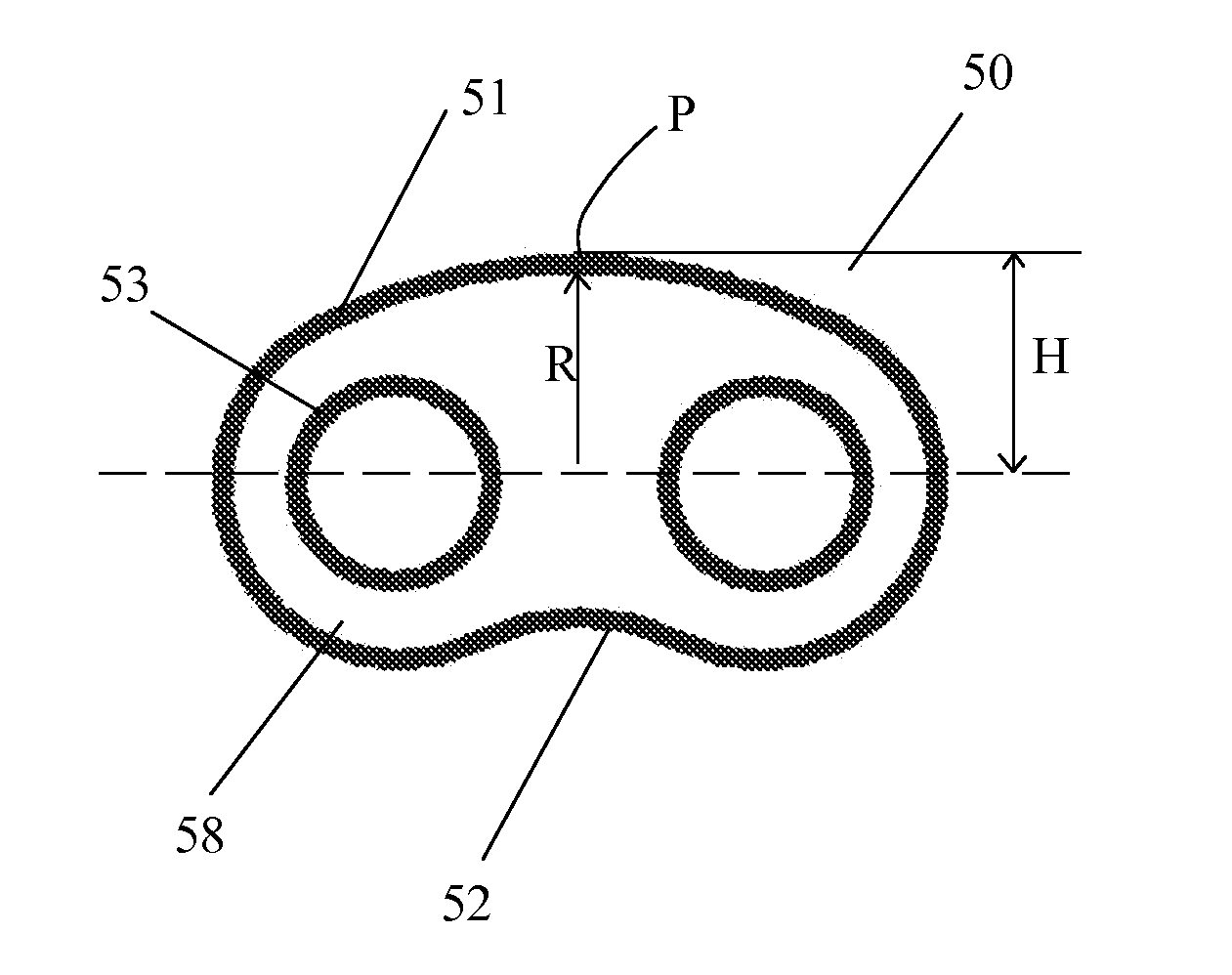 Low mass chain link and assembly for friction reduction