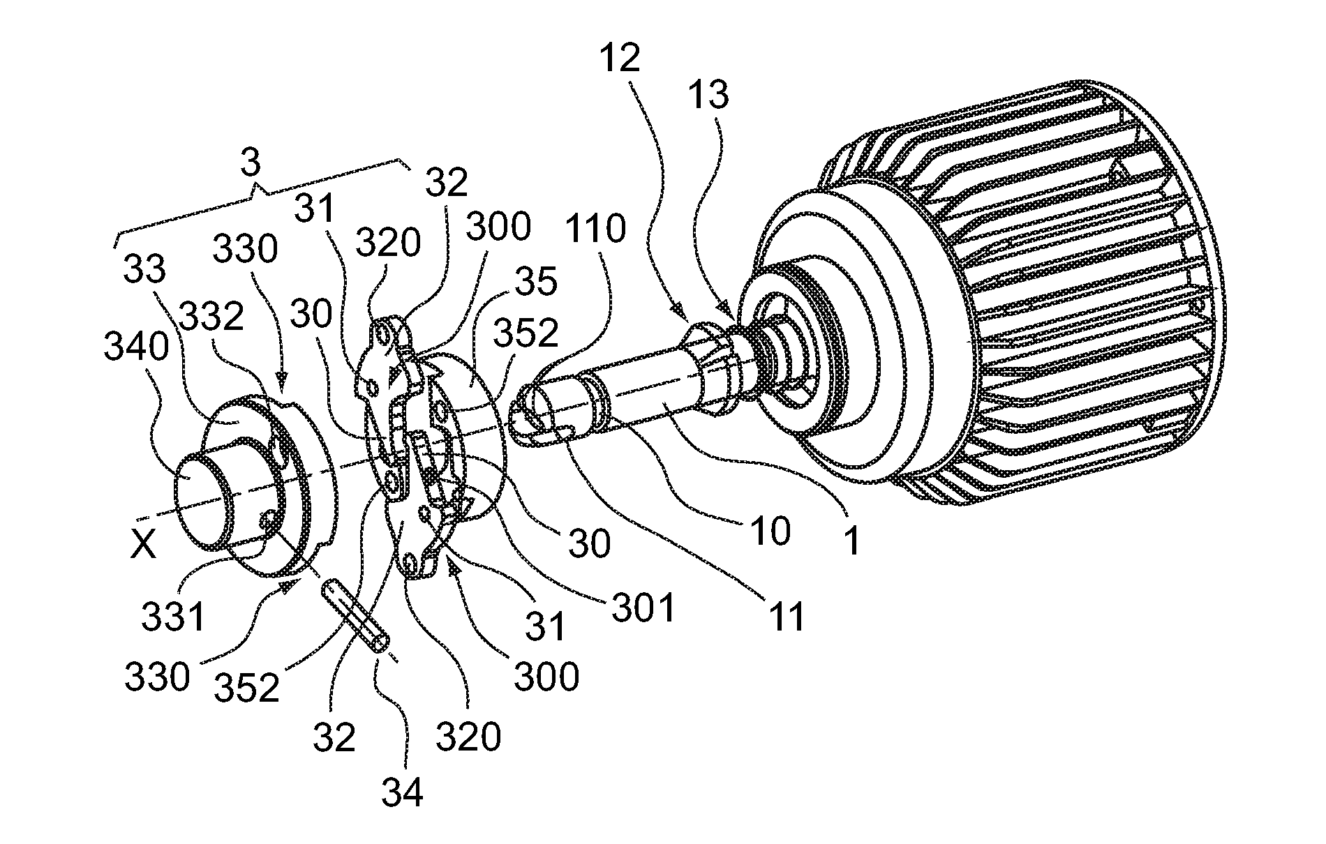 Centrifuge comprising visual and/or tactile indicator for indicating the accurate mounting of the rotor on the drive shaft, and corresponding rotor