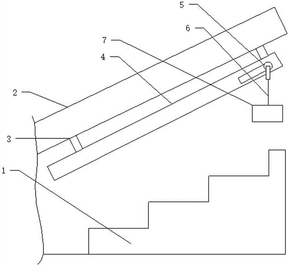 Collision-preventing slide bar for stairway escape