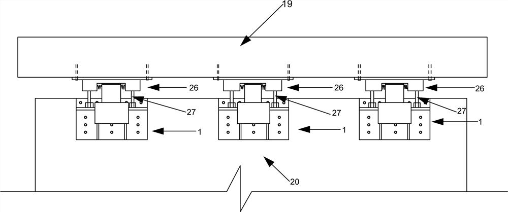 Steel spring reinforced multidirectional buffering limiting energy consumption type bridge anti-seismic check block