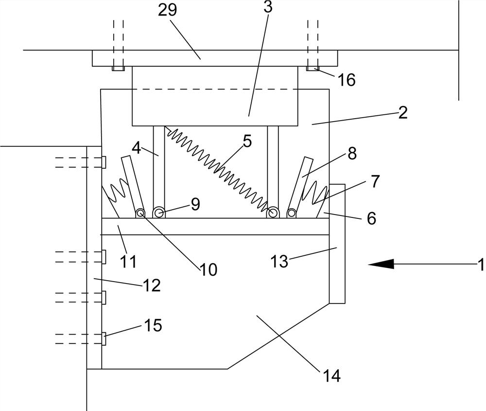 Steel spring reinforced multidirectional buffering limiting energy consumption type bridge anti-seismic check block