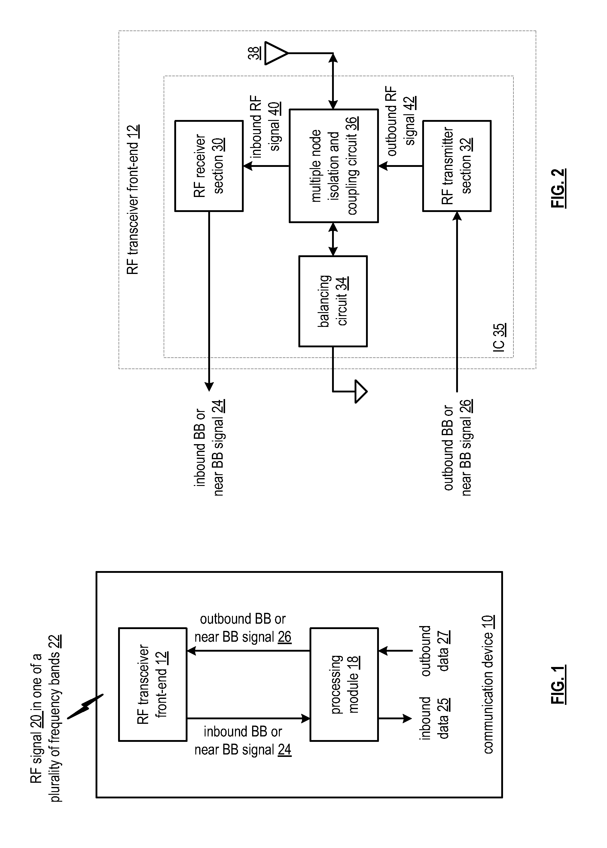 RF transceiver front-end with rx/tx isolation