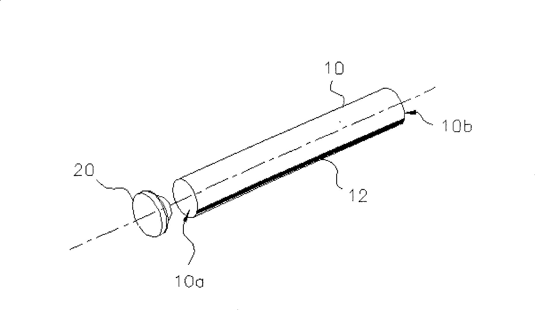 Device for generating belt like luminous source and application thereof