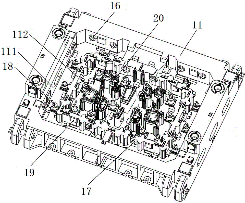 Processing die assembly of vehicle door inner plate