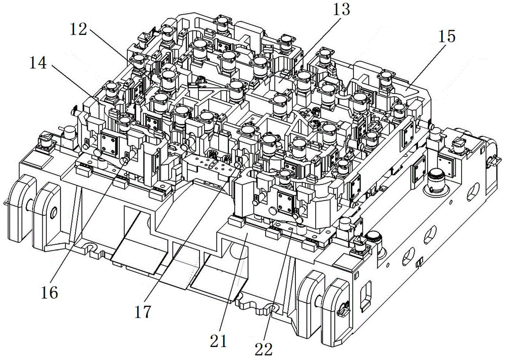 Processing die assembly of vehicle door inner plate