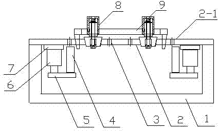 Adjustable drill hole positioning device and drill hole positioning method for air inlet flange of exhaust manifold