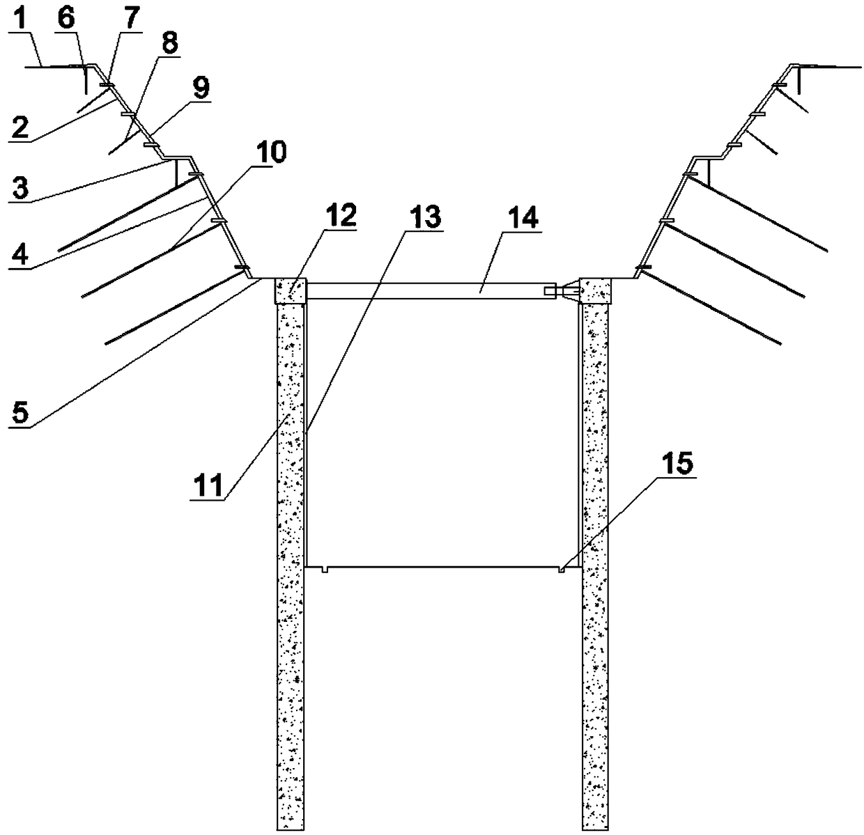 Supporting structure of ultra-deep pipe gallery foundation pit and construction method thereof