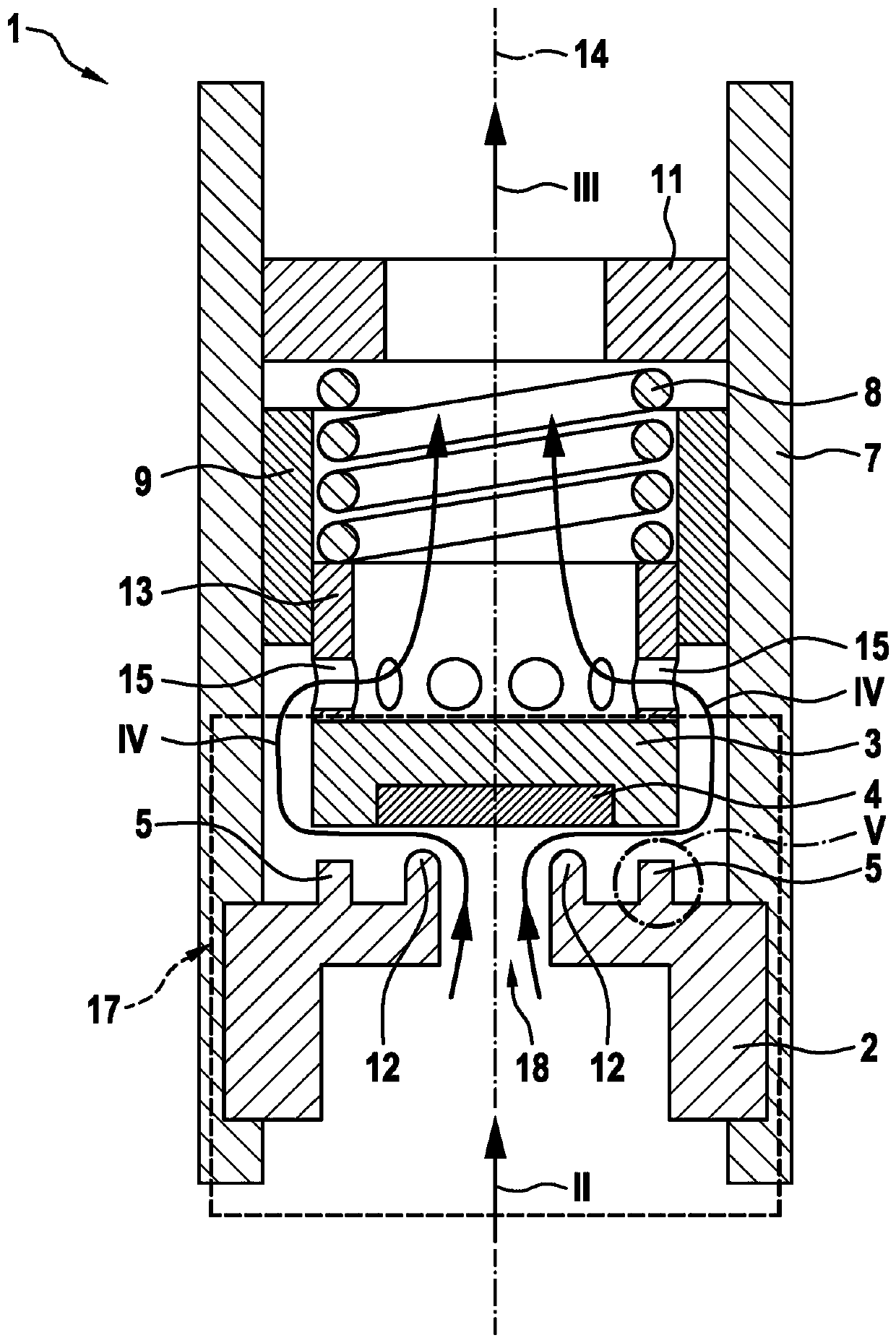 Gas pressure limiting valve for controlling and discharging a gaseous medium