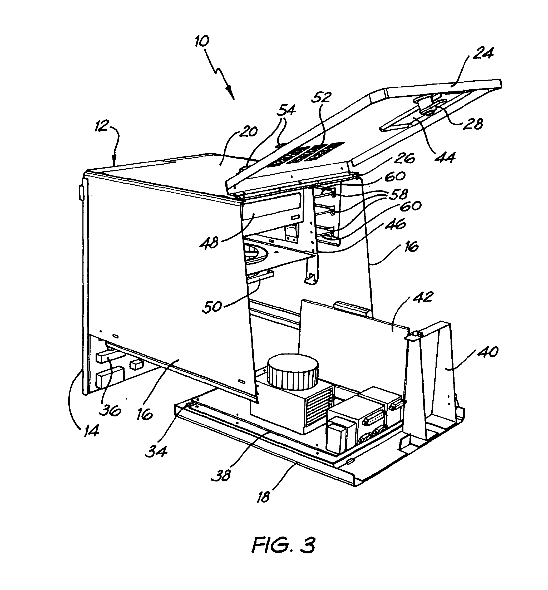 Gaming machine electronics enclosure