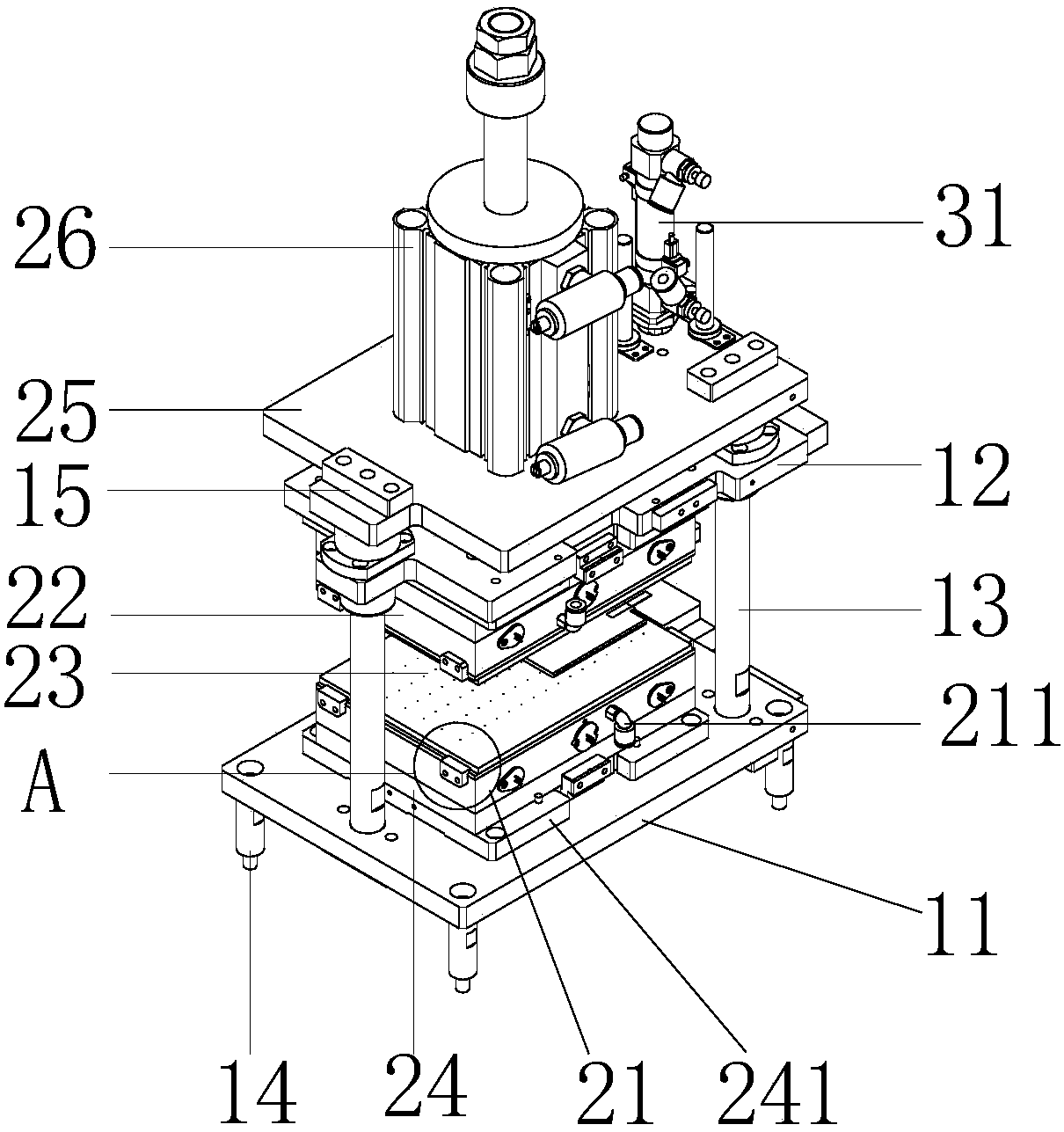 Battery cell cold-hot pressing mechanism