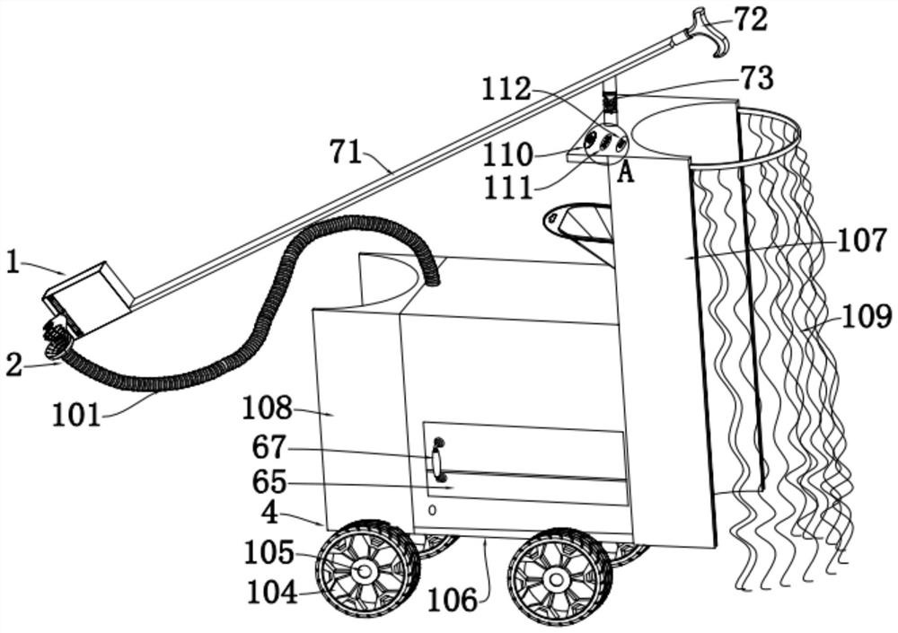 A cocklebur fruit picking, pushing and grinding type full thorn cleaning and protection vehicle