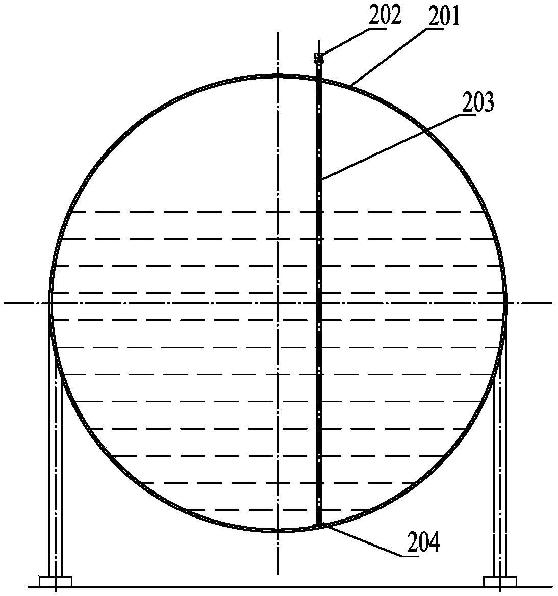 Spherical steam heat accumulator with wave guide guide mechanism